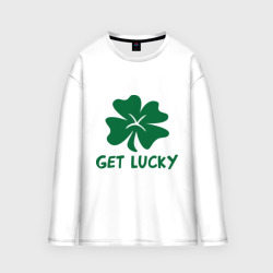 Женский лонгслив oversize хлопок Get lucky