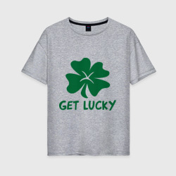 Женская футболка хлопок Oversize Get lucky