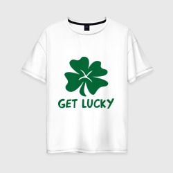 Женская футболка хлопок Oversize Get lucky