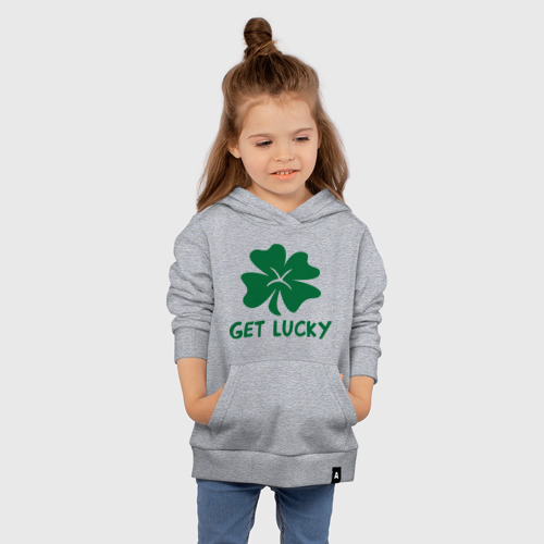 Детская толстовка хлопок Get lucky, цвет меланж - фото 4