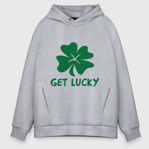 Мужское худи Oversize хлопок Get lucky, цвет меланж