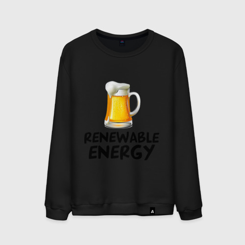 Мужской свитшот хлопок Renewable energy, цвет черный