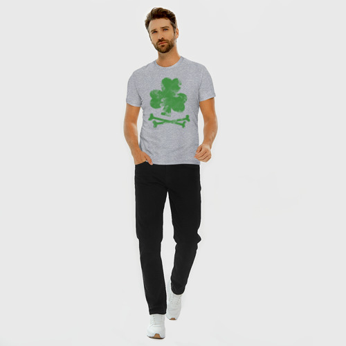 Мужская футболка хлопок Slim Клевер, цвет меланж - фото 5
