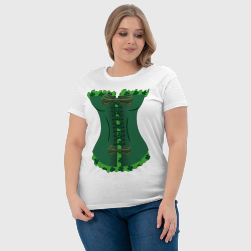 Женская футболка хлопок Ирландский корсет, цвет белый - фото 6