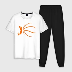 Мужская пижама с белой футболкой хлопок Баскетбол - это моя жизнь