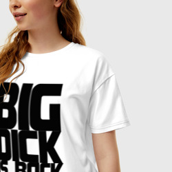 Женская футболка хлопок Oversize Big dick is back IN town - фото 2