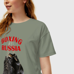 Женская футболка хлопок Oversize Перчатки чемпиона - фото 2