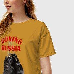 Женская футболка хлопок Oversize Перчатки чемпиона - фото 2