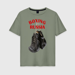 Женская футболка хлопок Oversize Перчатки чемпиона