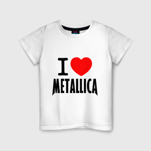 Детская футболка хлопок I love Metallica