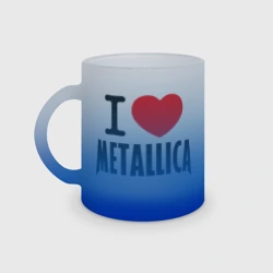Кружка матовая стеклянная I love Metallica