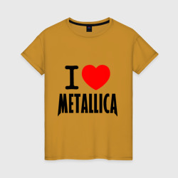 Женская футболка хлопок I love Metallica