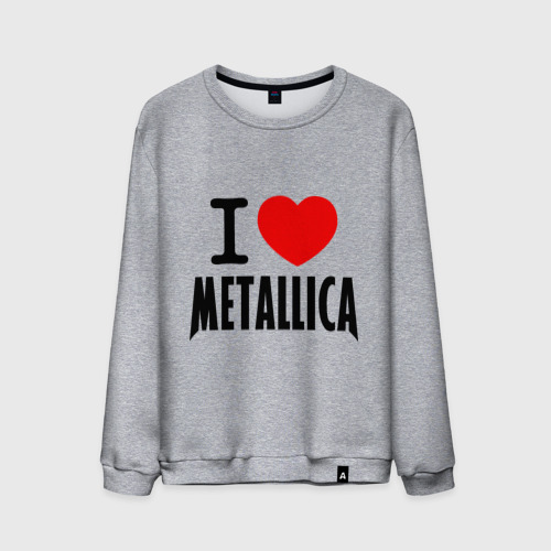 Мужской свитшот хлопок I love Metallica, цвет меланж