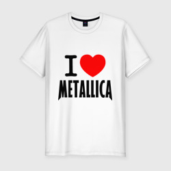 Мужская футболка хлопок Slim I love Metallica