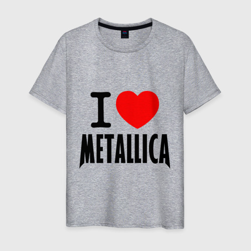 Мужская футболка хлопок I love Metallica, цвет меланж