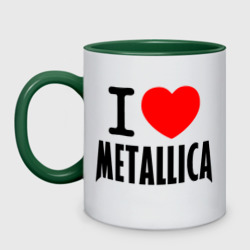 Кружка двухцветная I love Metallica