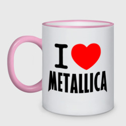 Кружка двухцветная I love Metallica