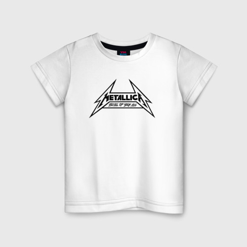 Детская футболка хлопок Metallica logo, цвет белый