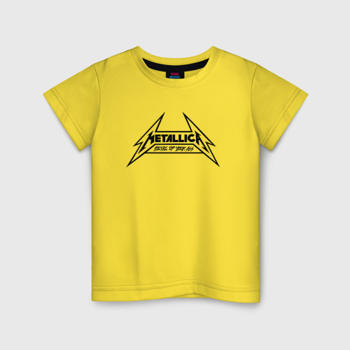 Детская футболка хлопок Metallica logo, цвет желтый