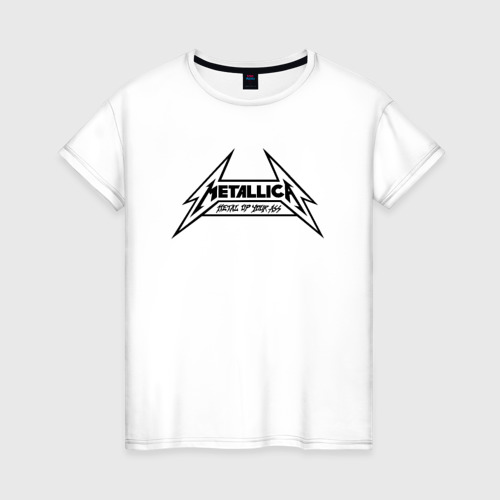 Женская футболка хлопок Metallica logo, цвет белый