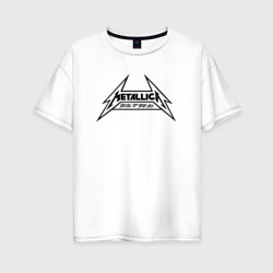 Женская футболка хлопок Oversize Metallica logo