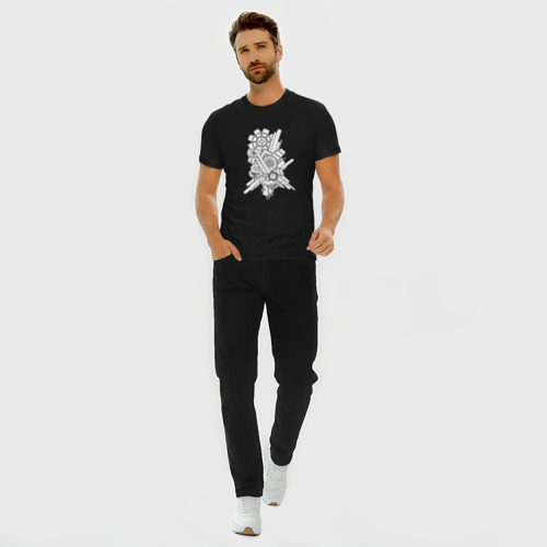 Мужская футболка хлопок Slim робо-граффити, цвет черный - фото 5