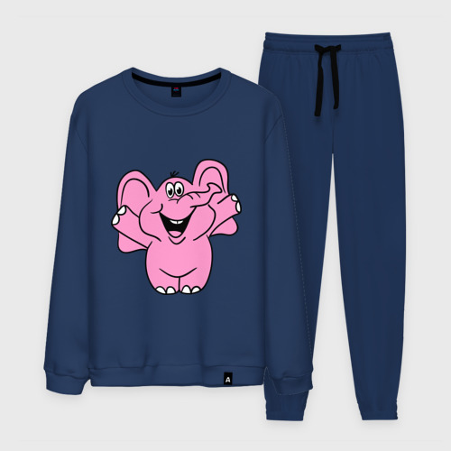 Мужской костюм хлопок Розовый слон, цвет темно-синий
