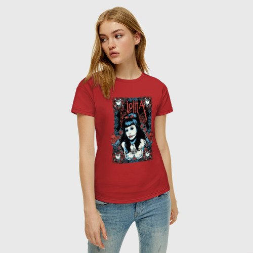 Женская футболка хлопок lolita, цвет красный - фото 3