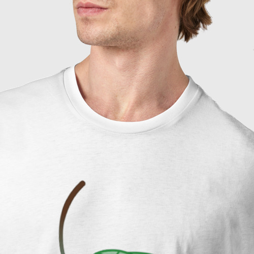 Мужская футболка хлопок Вишн с зубами, цвет белый - фото 6