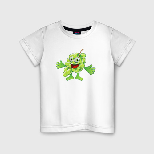 Детская футболка хлопок Виноград, цвет белый