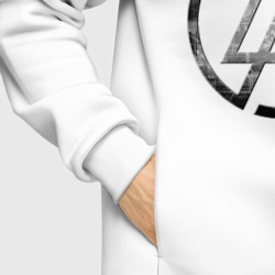 Худи с принтом Linkin Park для мужчины, вид на модели спереди №6. Цвет основы: белый