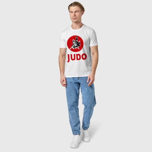 Мужская футболка хлопок Judo, цвет белый - фото 5