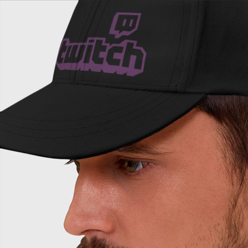 Бейсболка Twitch Logo, цвет черный - фото 2