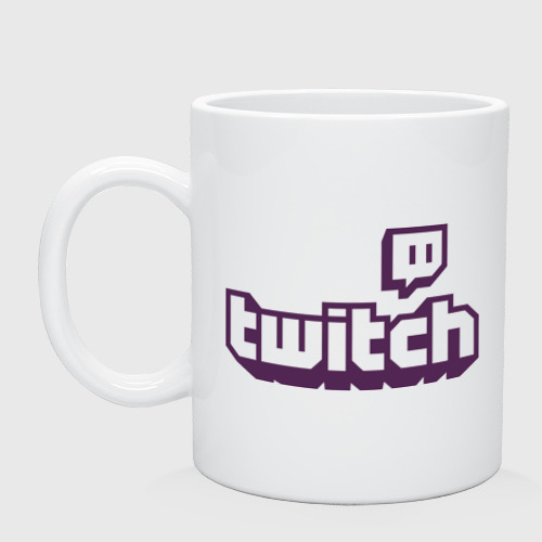 Кружка керамическая Twitch Logo, цвет белый