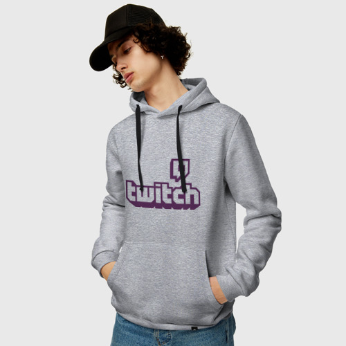 Мужская толстовка хлопок Twitch Logo, цвет меланж - фото 3