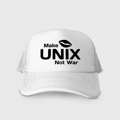 Кепка тракер с сеткой Make Unix, not war, цвет белый