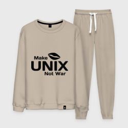 Мужской костюм хлопок Make Unix, not war