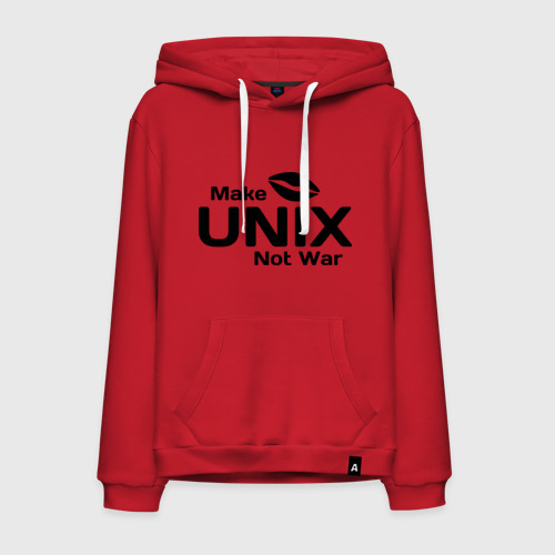 Мужская толстовка хлопок Make Unix, not war, цвет красный
