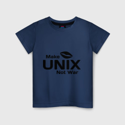 Детская футболка хлопок Make Unix, not war