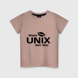 Детская футболка хлопок Make Unix, not war