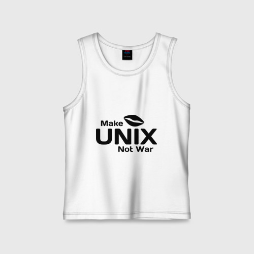 Детская майка хлопок Make Unix, not war, цвет белый