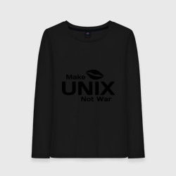 Женский лонгслив хлопок Make Unix, not war