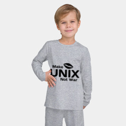 Детская пижама с лонгсливом хлопок Make Unix, not war - фото 2