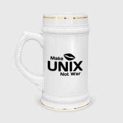 Кружка пивная Make Unix, not war