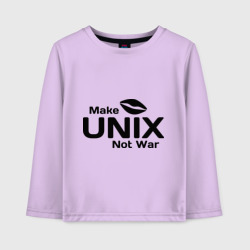 Детский лонгслив хлопок Make Unix, not war