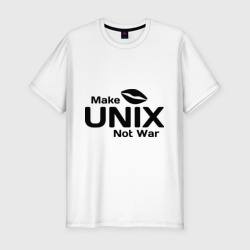 Мужская футболка хлопок Slim Make Unix, not war