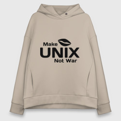 Женское худи Oversize хлопок Make Unix, not war