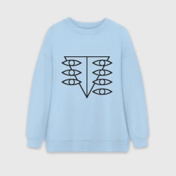 Женский свитшот oversize без начеса хлопок Евангелион