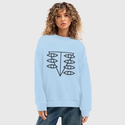 Женский свитшот oversize без начеса хлопок Евангелион - фото 2