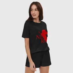 Женская пижама с шортиками хлопок Евангелион nerv - фото 2